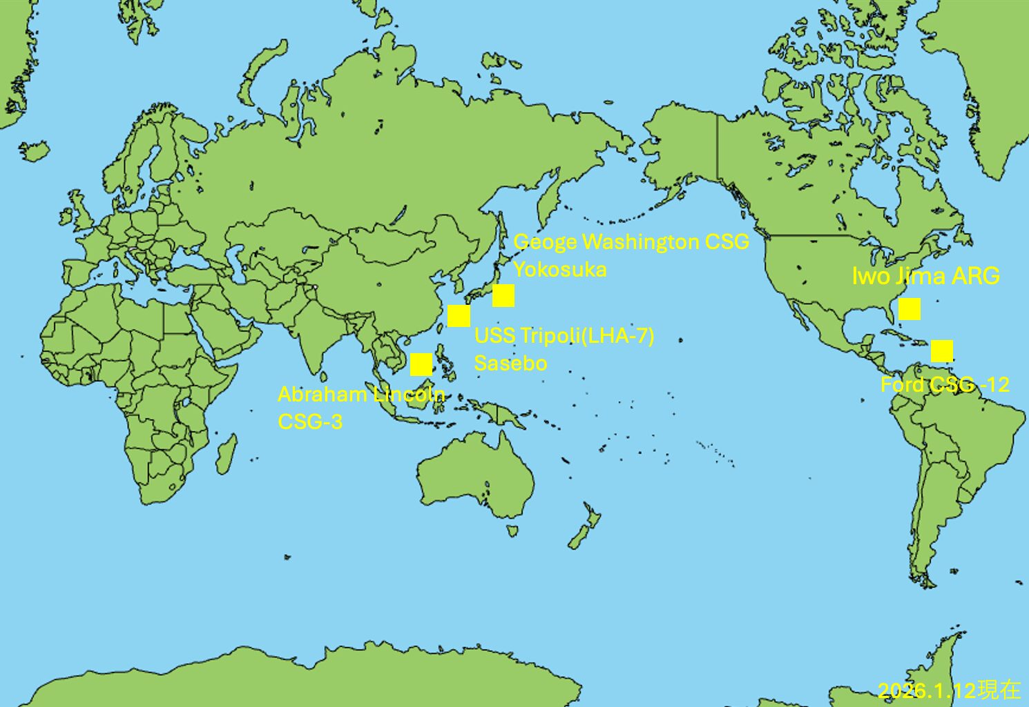 米海軍の動き——空母打撃群と両用即応群を追跡